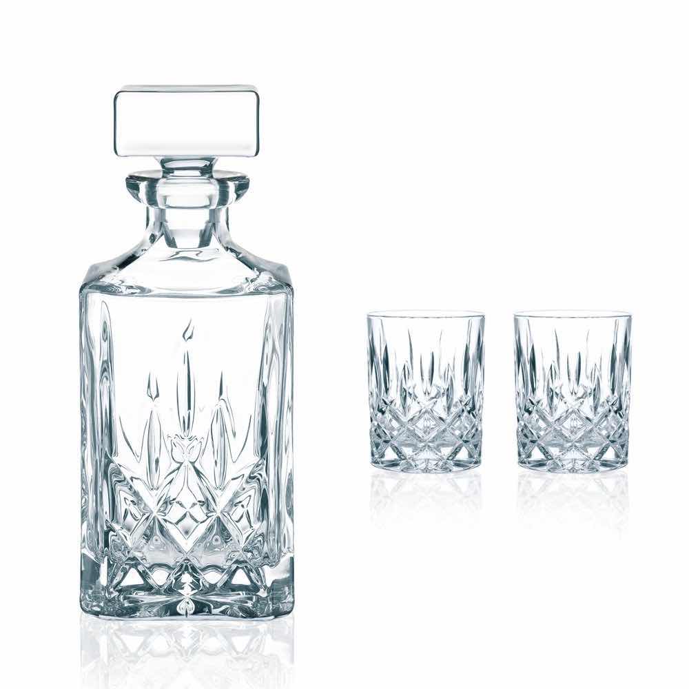 Nachtmann Noblesse 3pc Whisky Decanter Set | Scotch | Whiskey